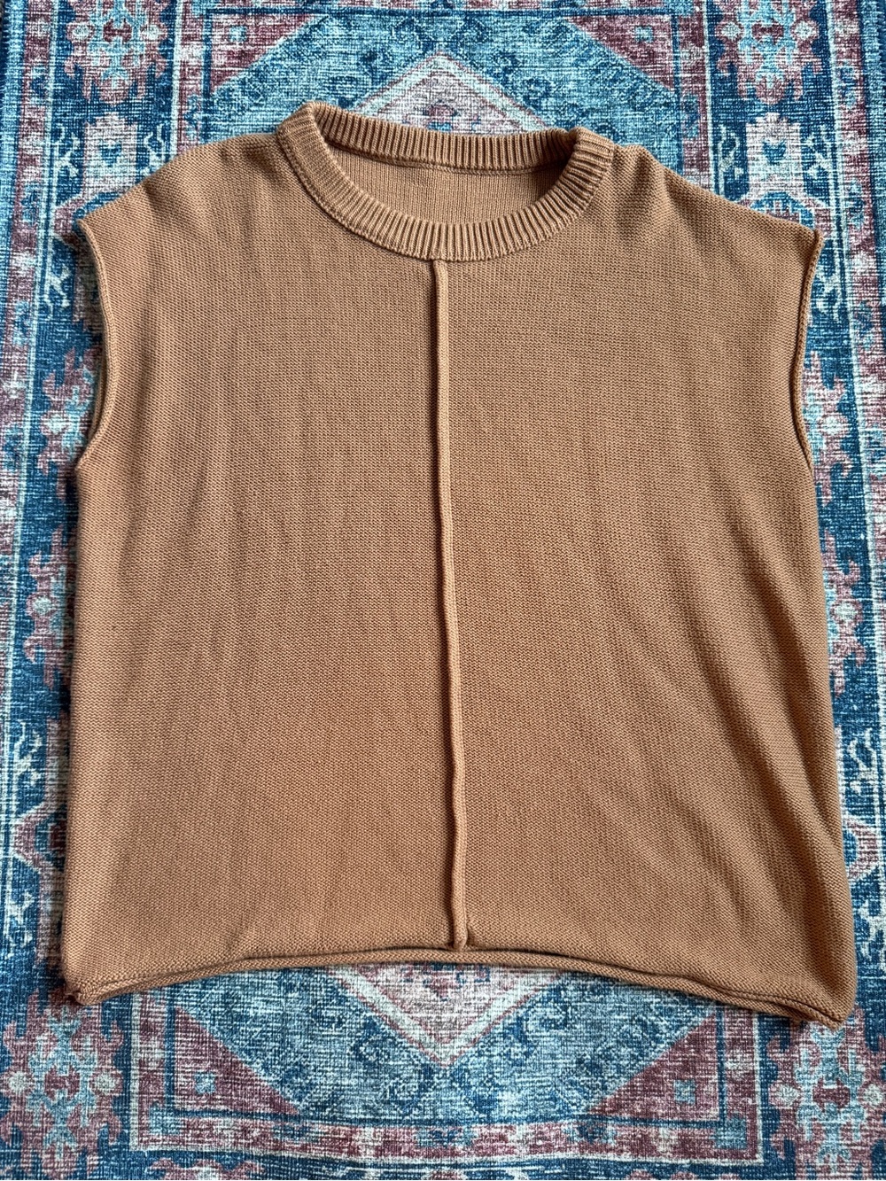 Sleeveless Knit Top - Camel